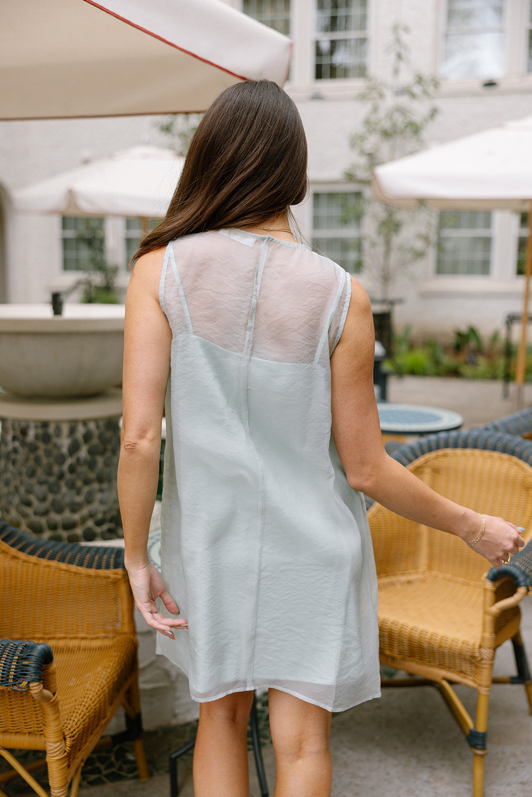 Brielle Mint Sheer Mini Dress