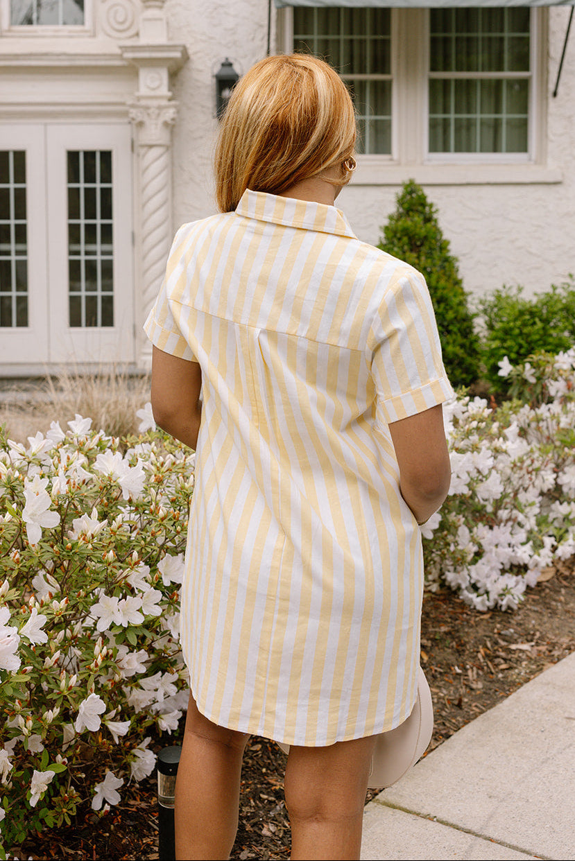 Saylor Yellow & White Stripe Mini Dress