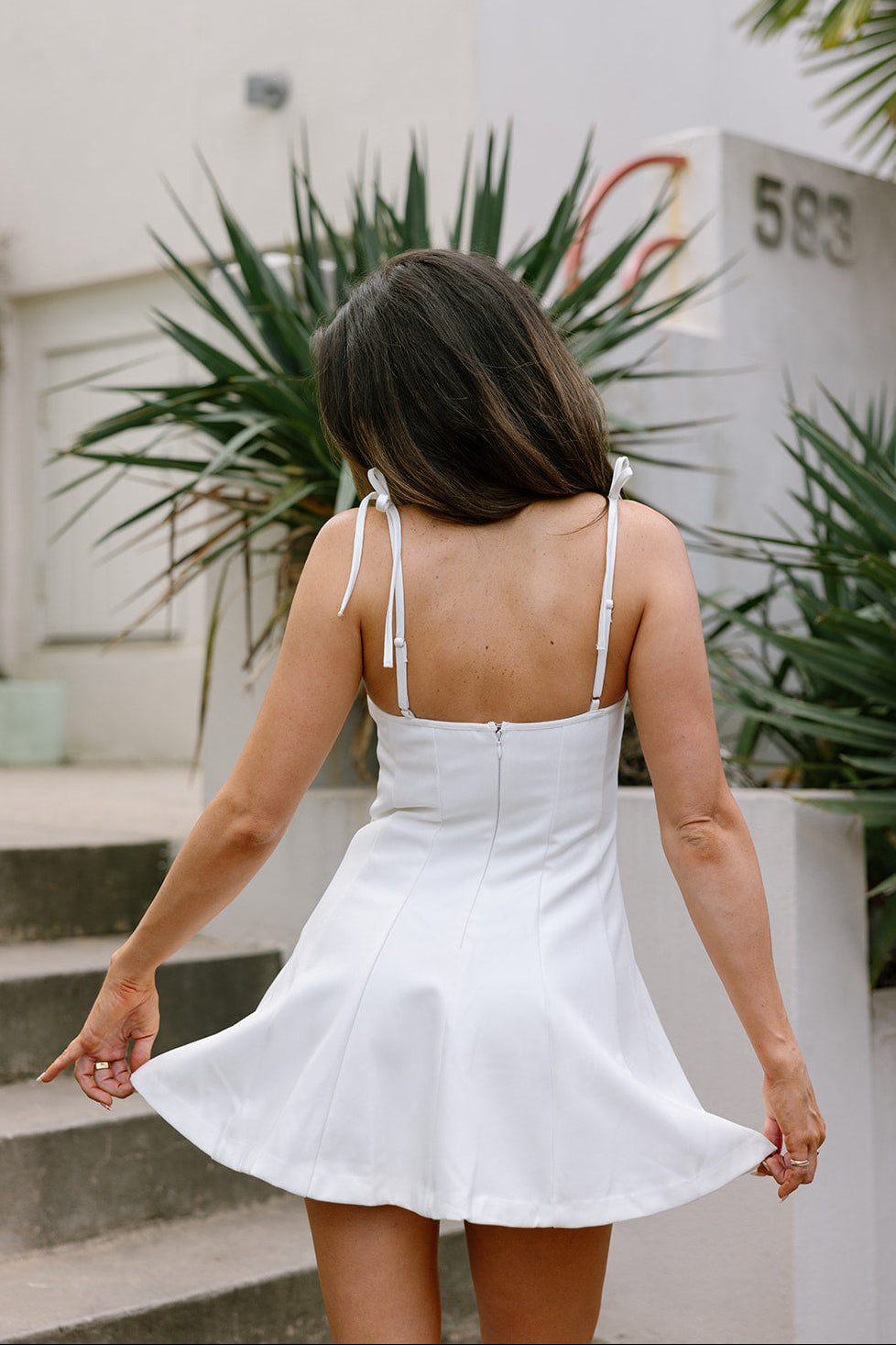 Freya White Flare Mini Dress