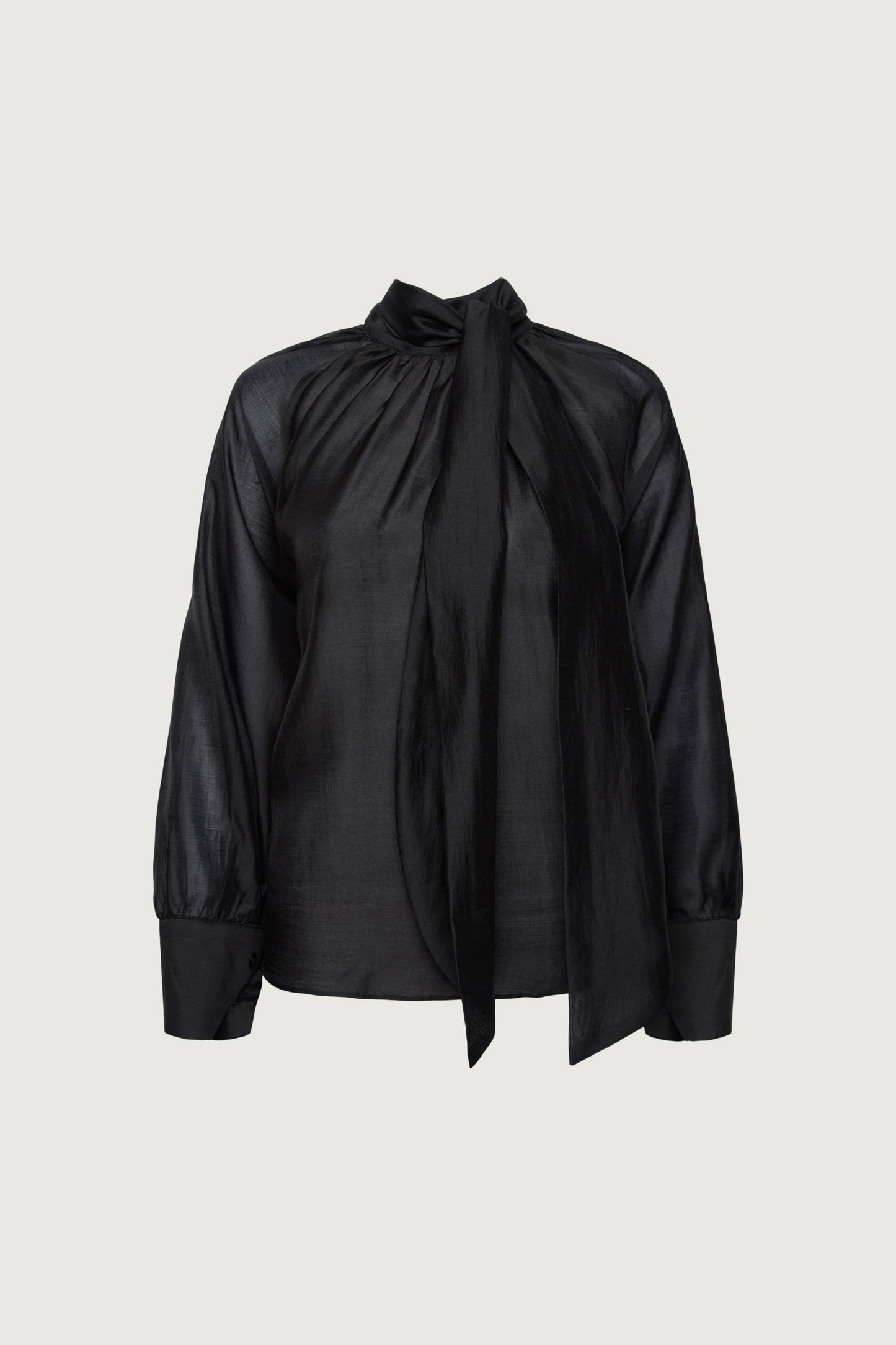 BLOUSE WITH TIE NECK DETAIL