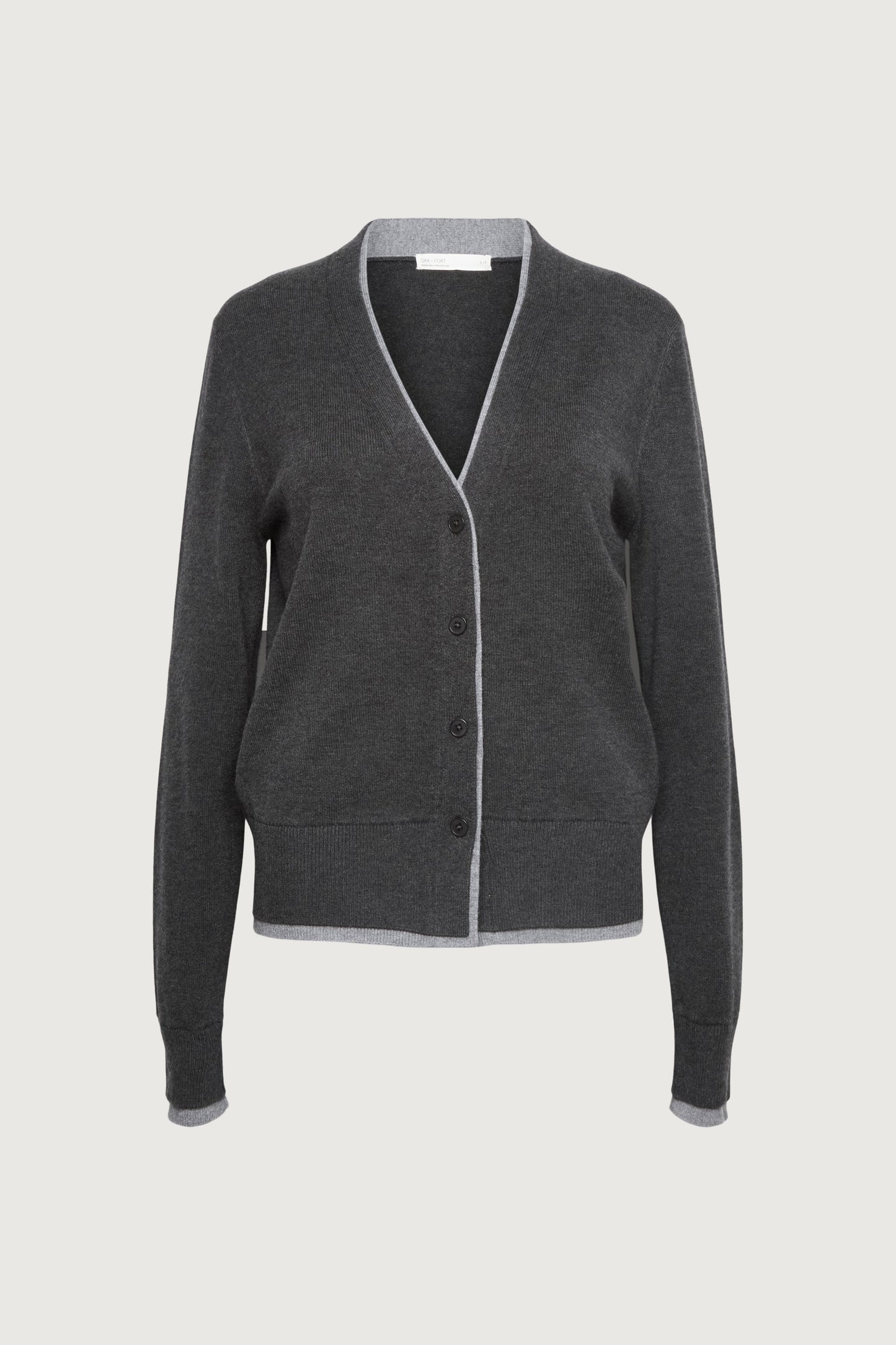 LAYERED EFFECT BUTTON FRONT CARDIGAN