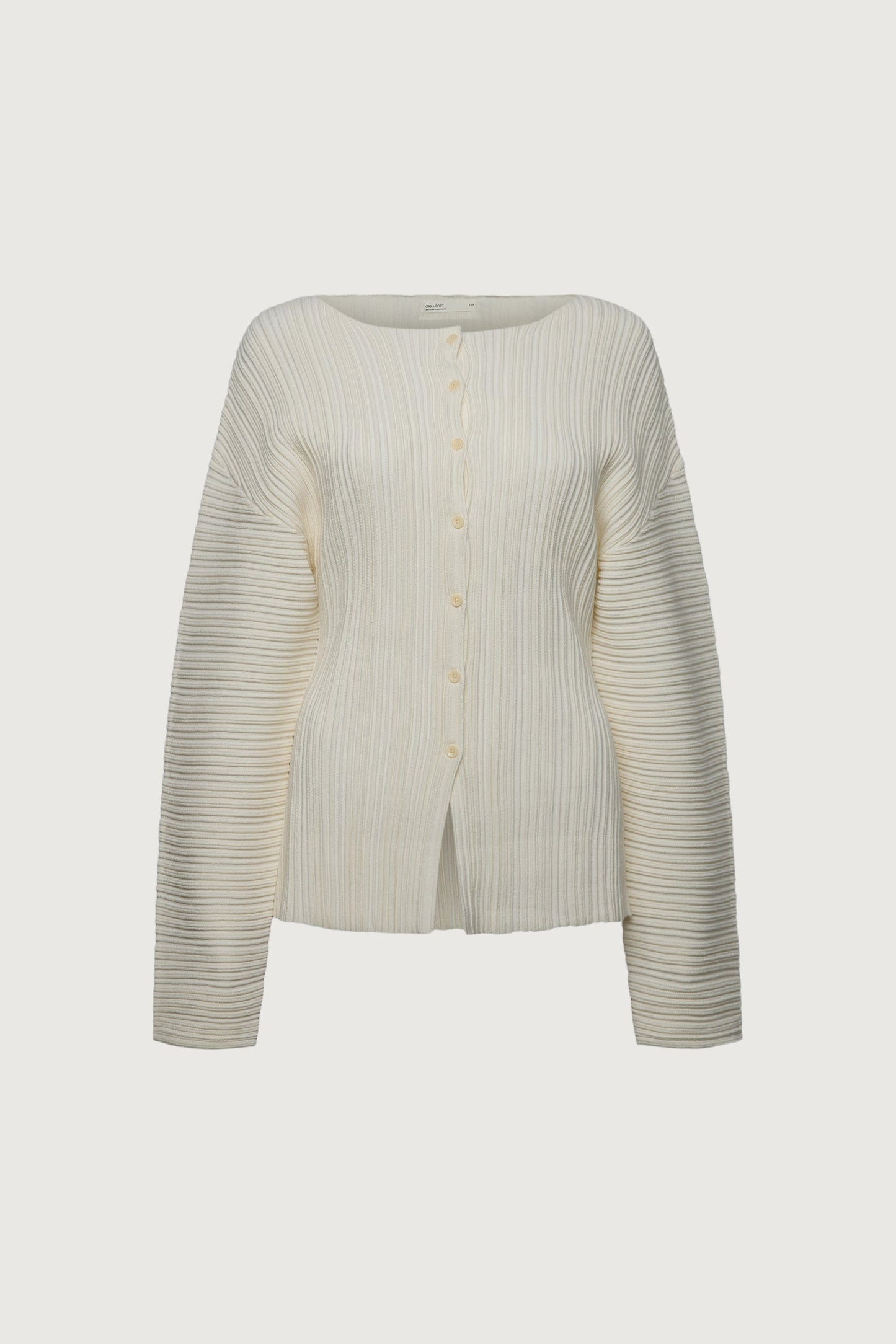OTTOMAN RIBBED KNIT BUTTON FRONT TOP
