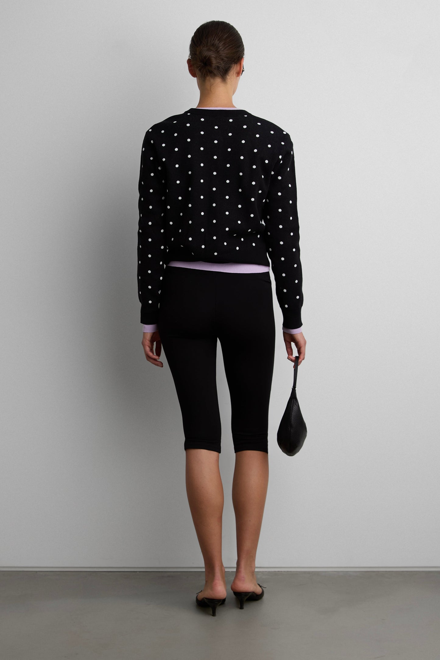 POLKA DOT BUTTON UP CARDIGAN