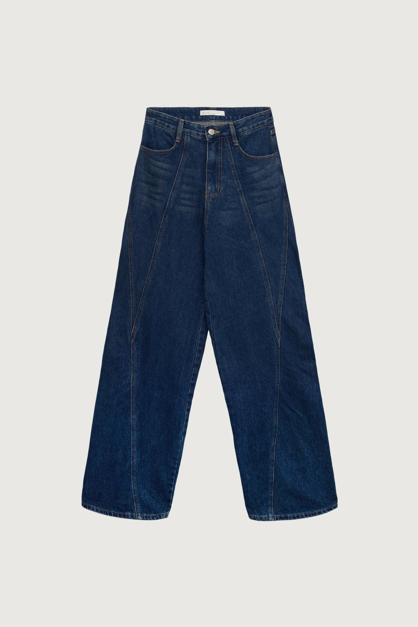DARK WASH SEAM PANEL JEANS