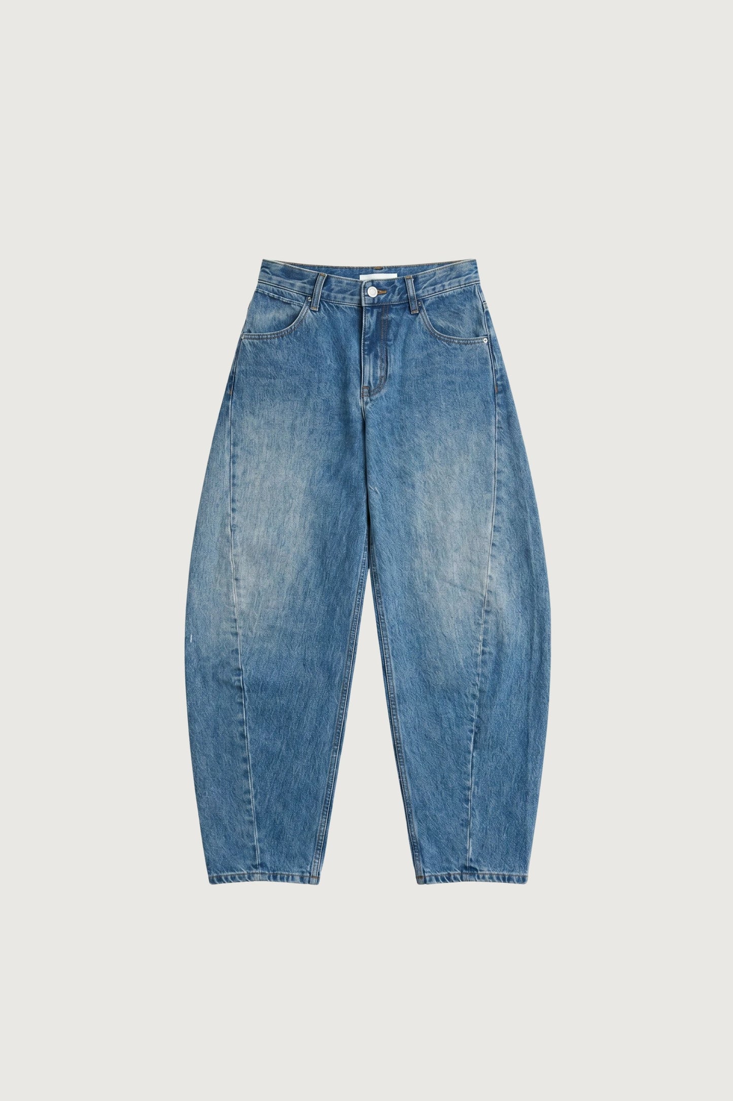 WIDE LEG BARREL JEAN WITH SEAM DETAIL
