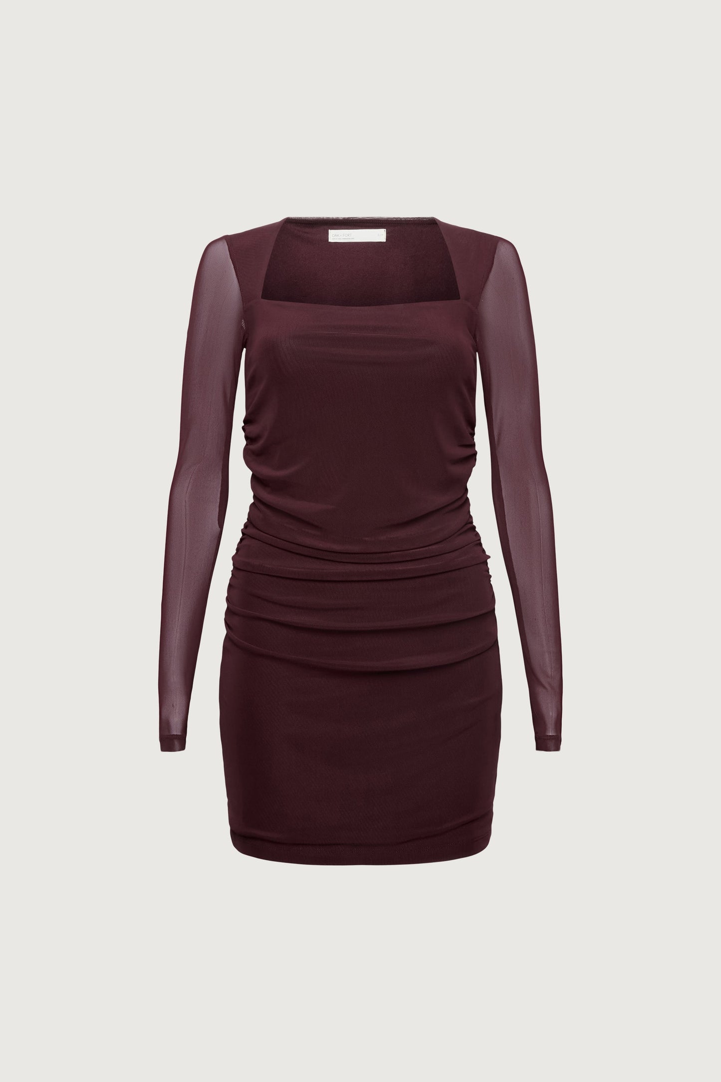 RUCHED WAIST SQUARE NECK MINI DRESS