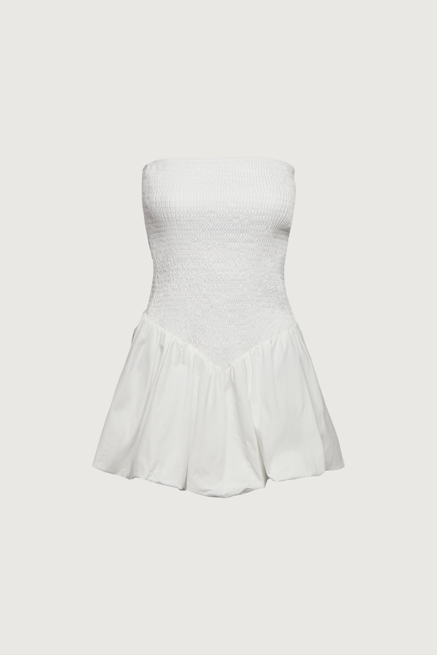 SMOCKED TUBE MINI DRESS