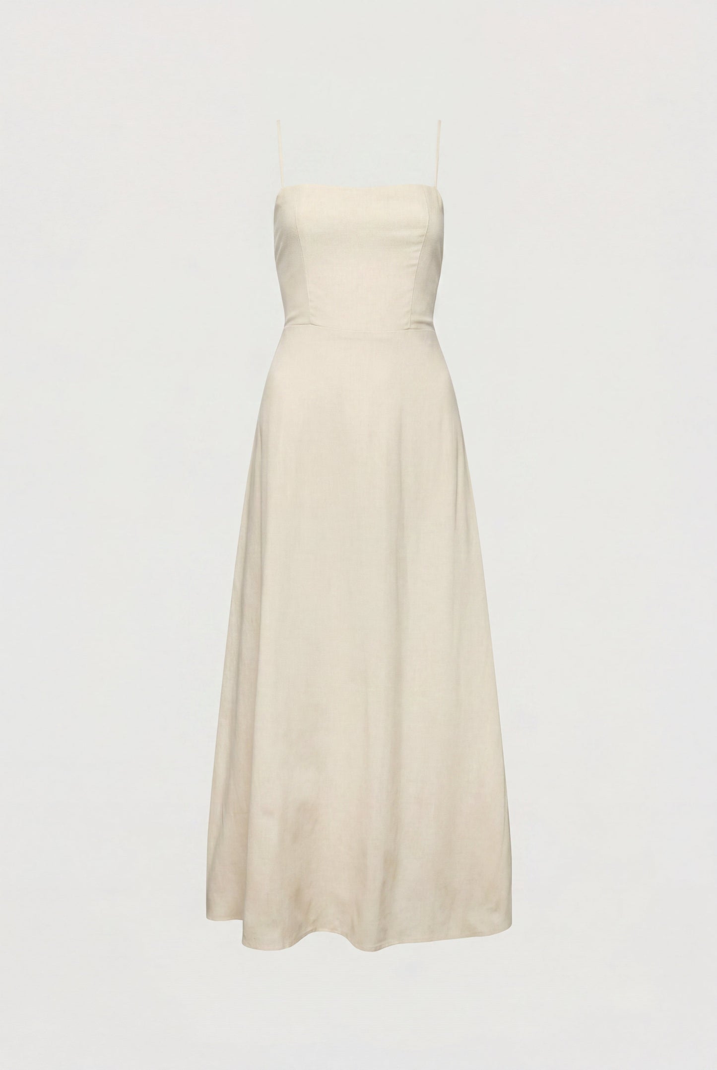 LINEN BLEND MIDI DRESS