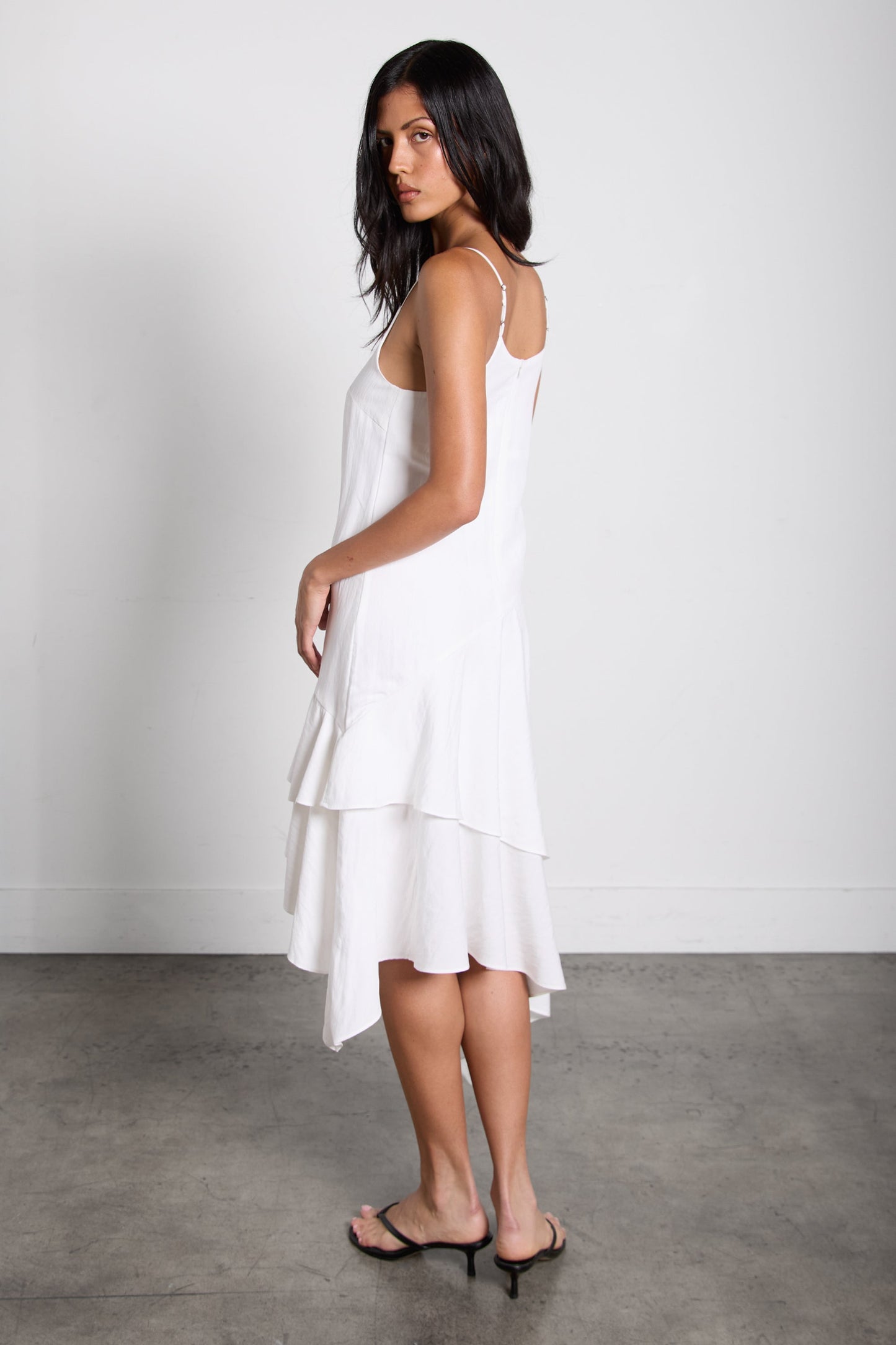 TIERED RUFFLE CAMI DRESS