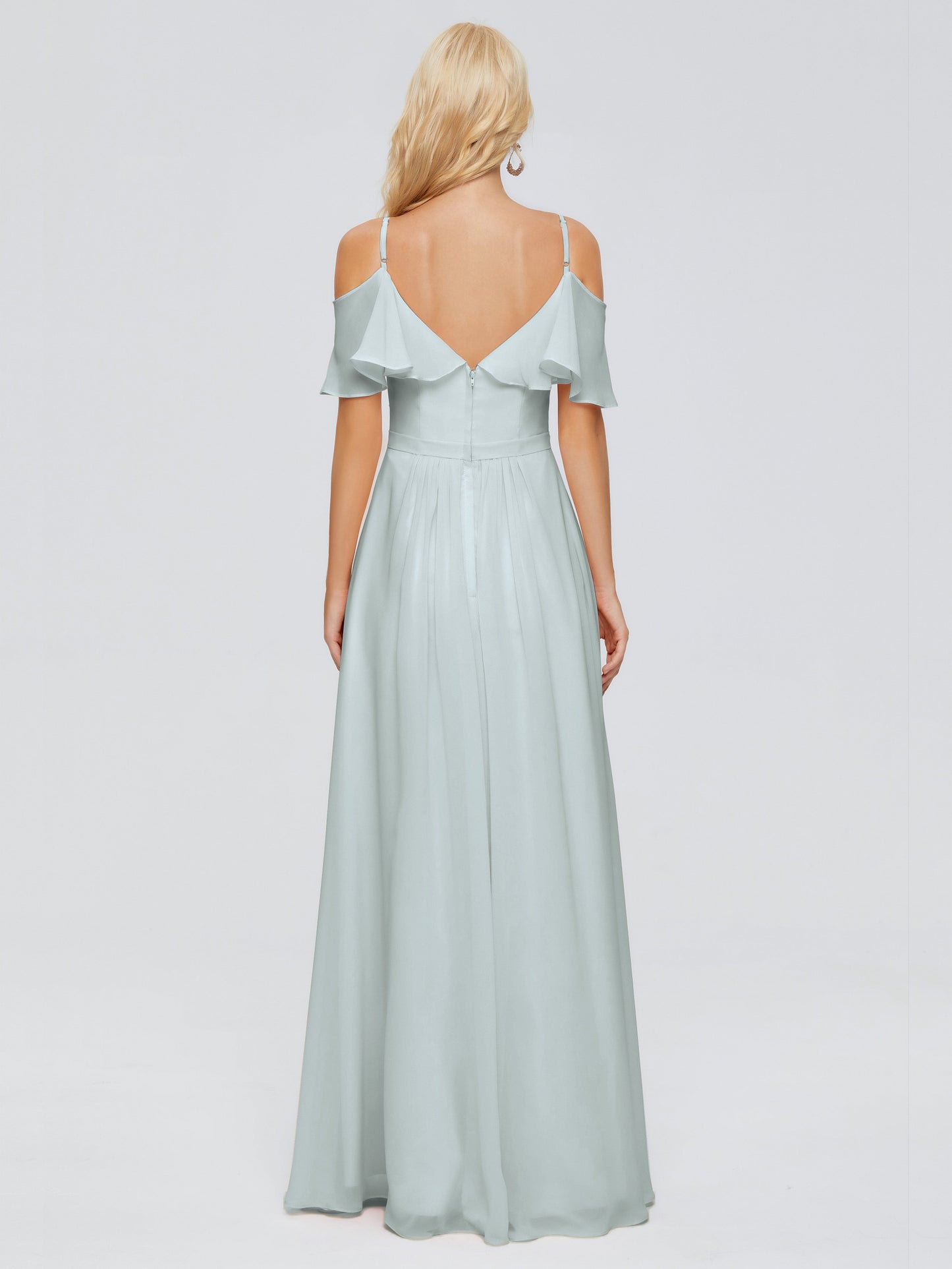 Katherine Spaghetti Straps Ruffles Chiffon Bridesmaid Dresses