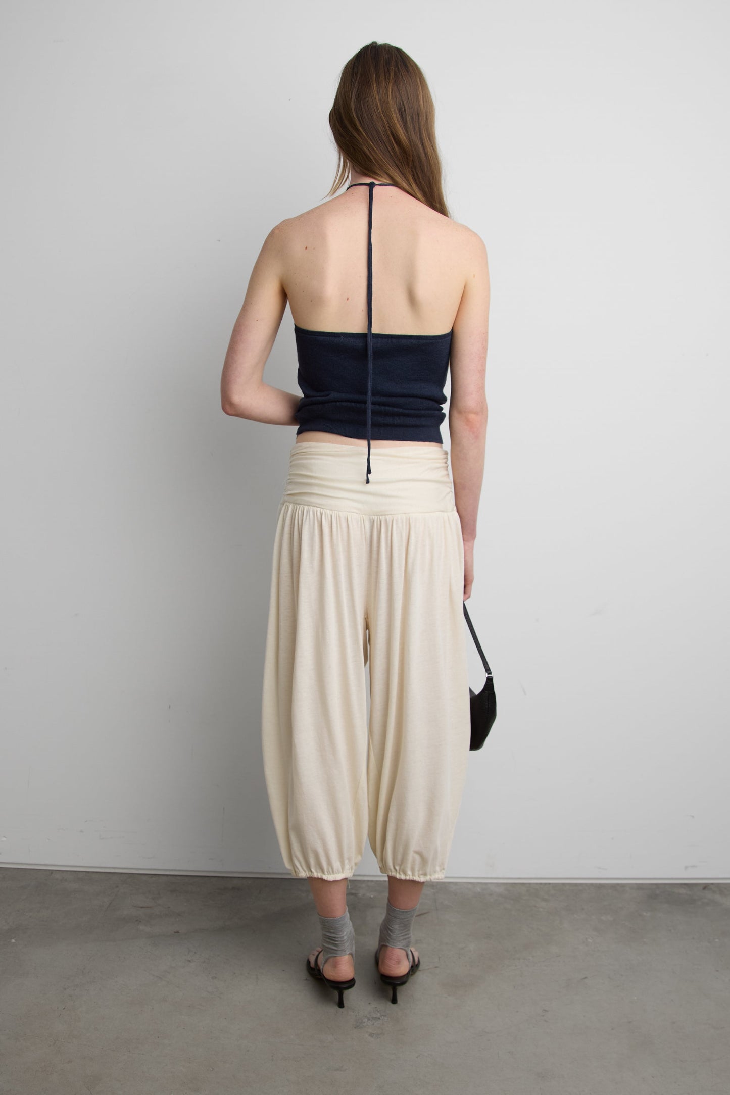 SHIRRED FOLDOVER WAIST PANTS