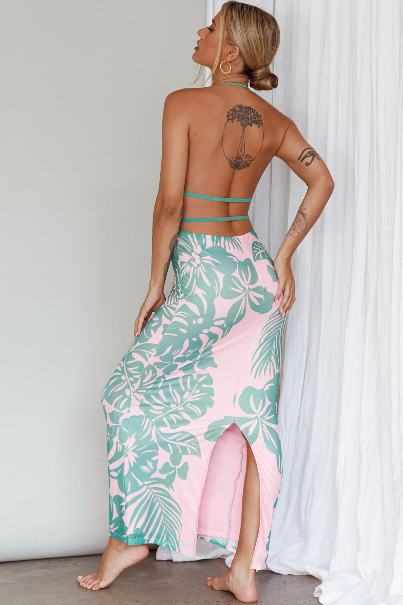 Fiji Feeling Midi Dress Tropical Pink