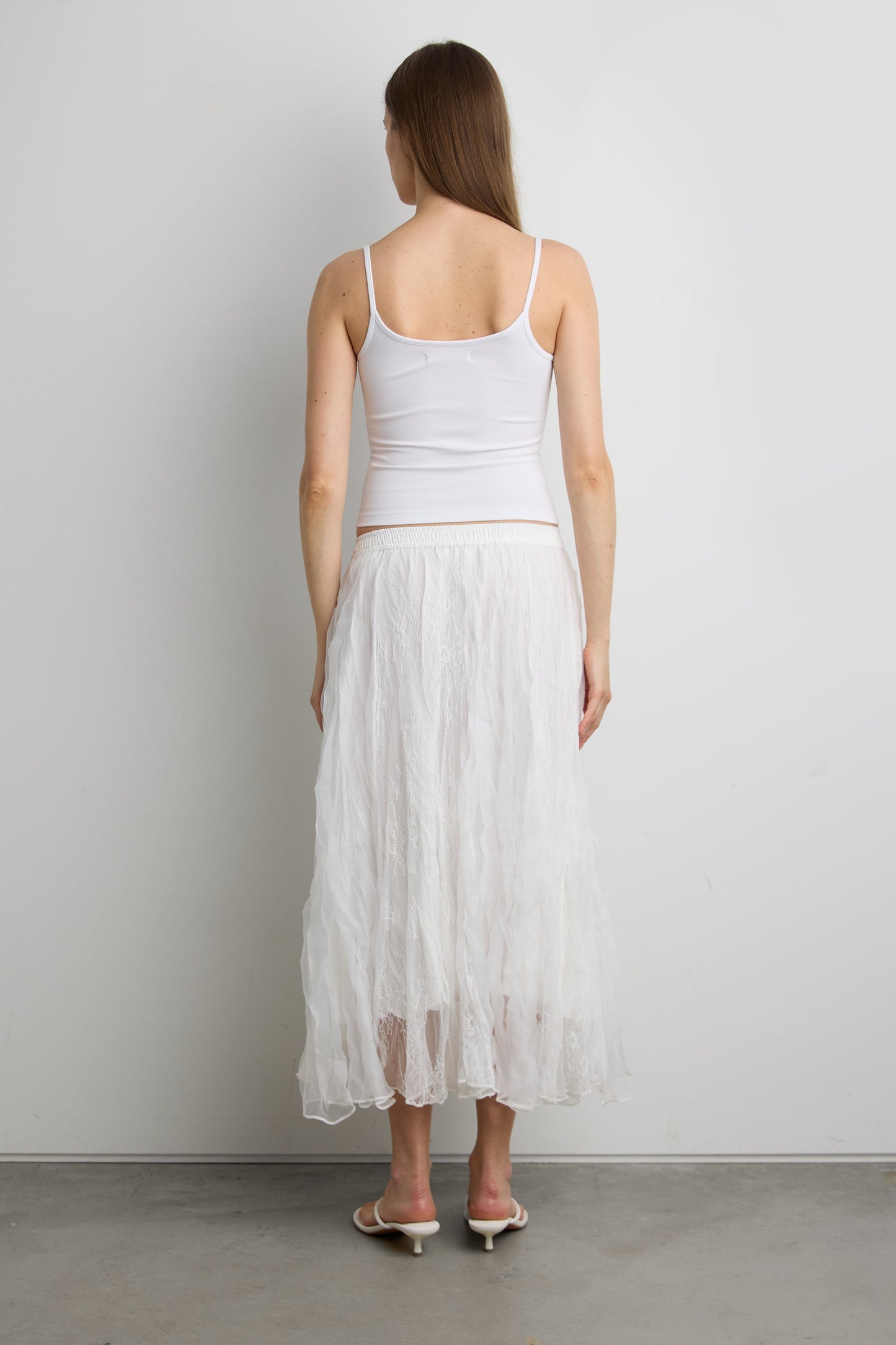 BOHO LACE OVERLAY MAXI SKIRT