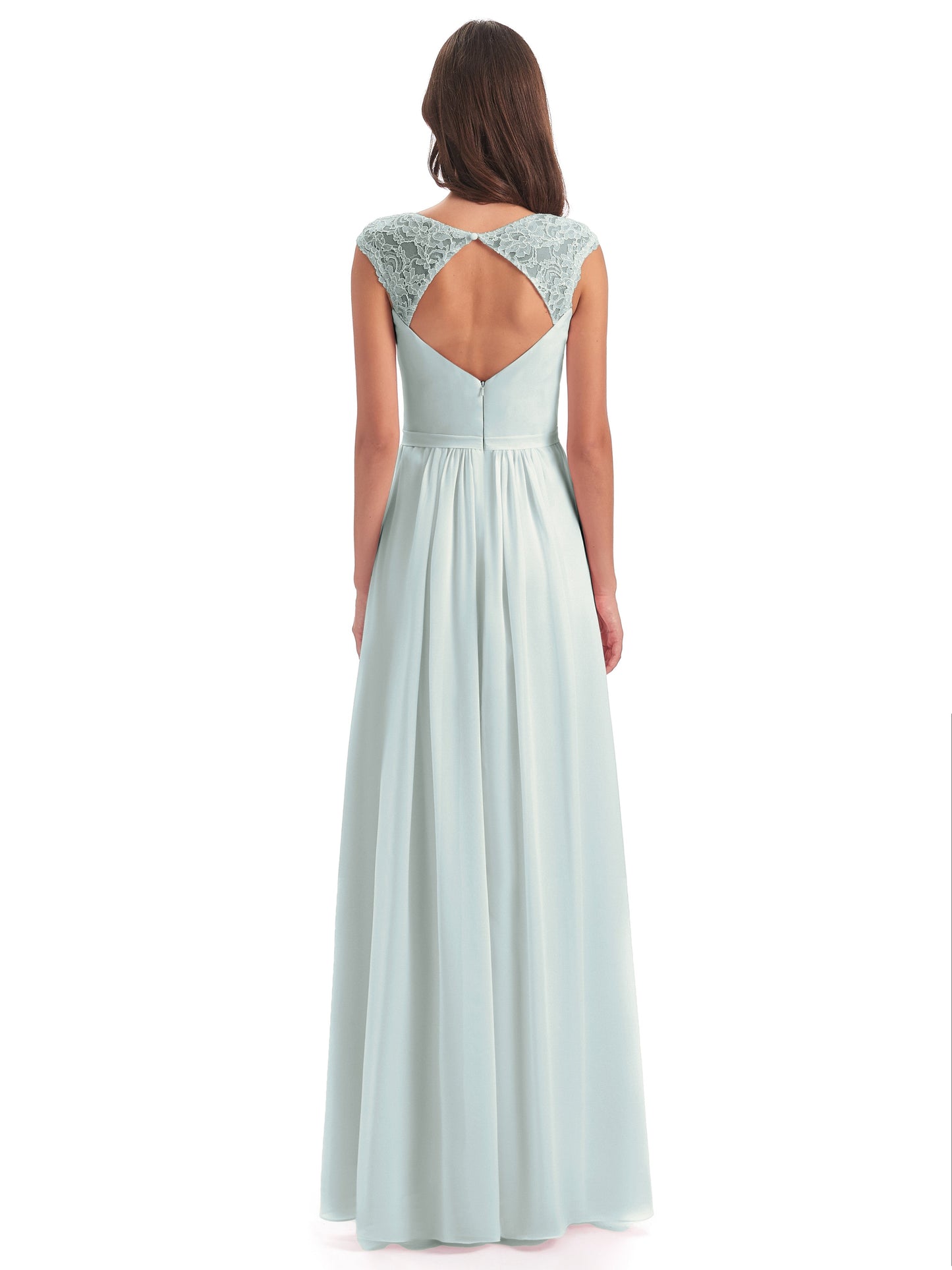 Sofia Floor Length Cap Sleeves Chiffon Bridesmaid Dresses