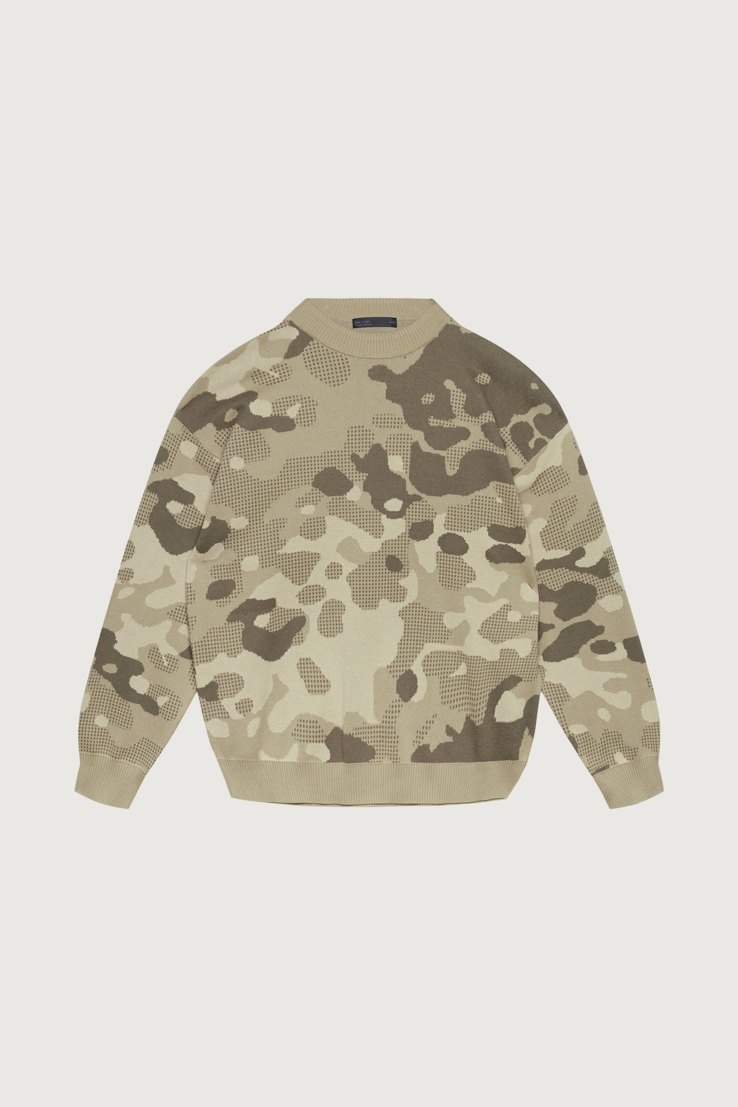 JACQUARD CAMO KNIT SWEATER