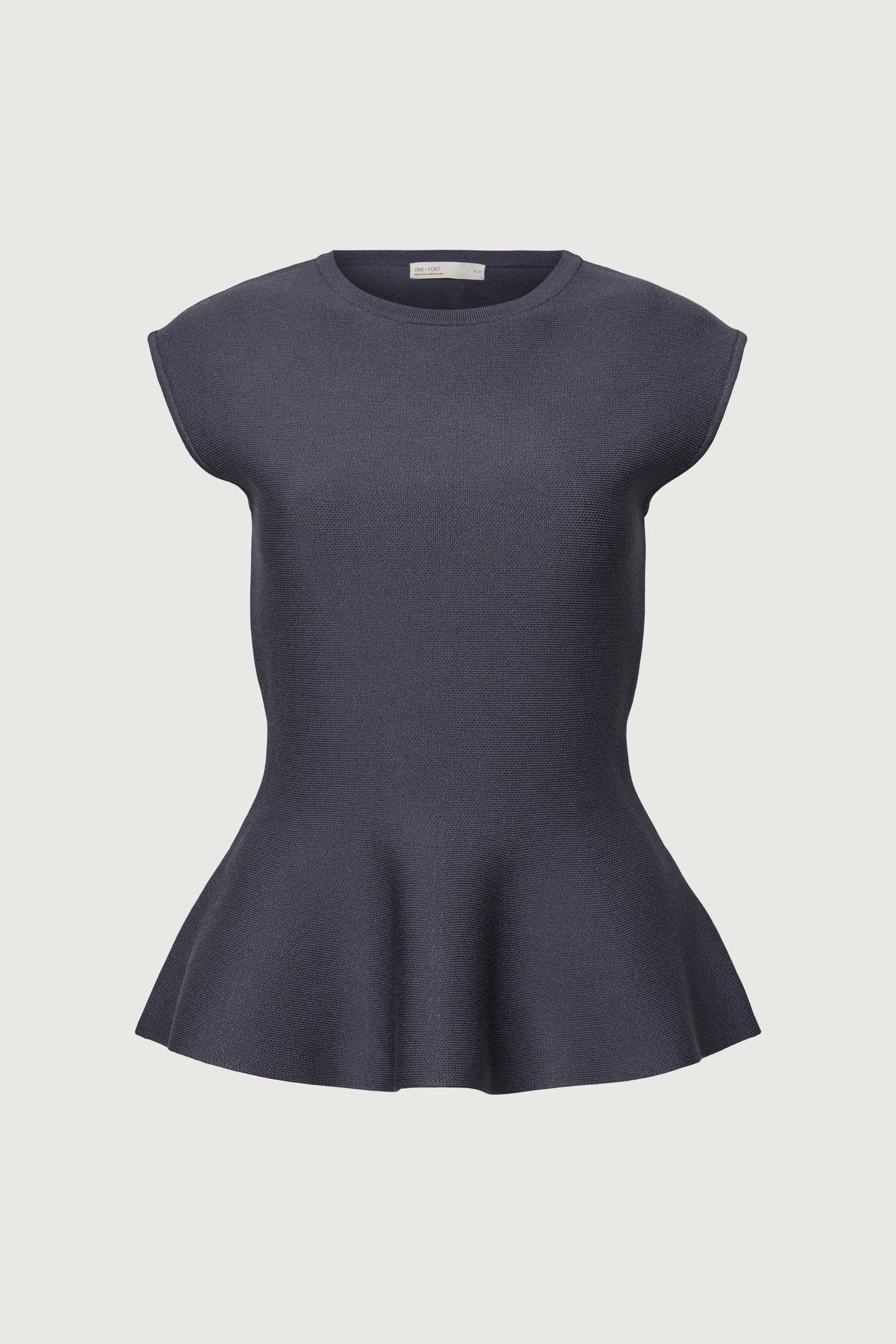 THICK RIBBED PEPLUM TOP