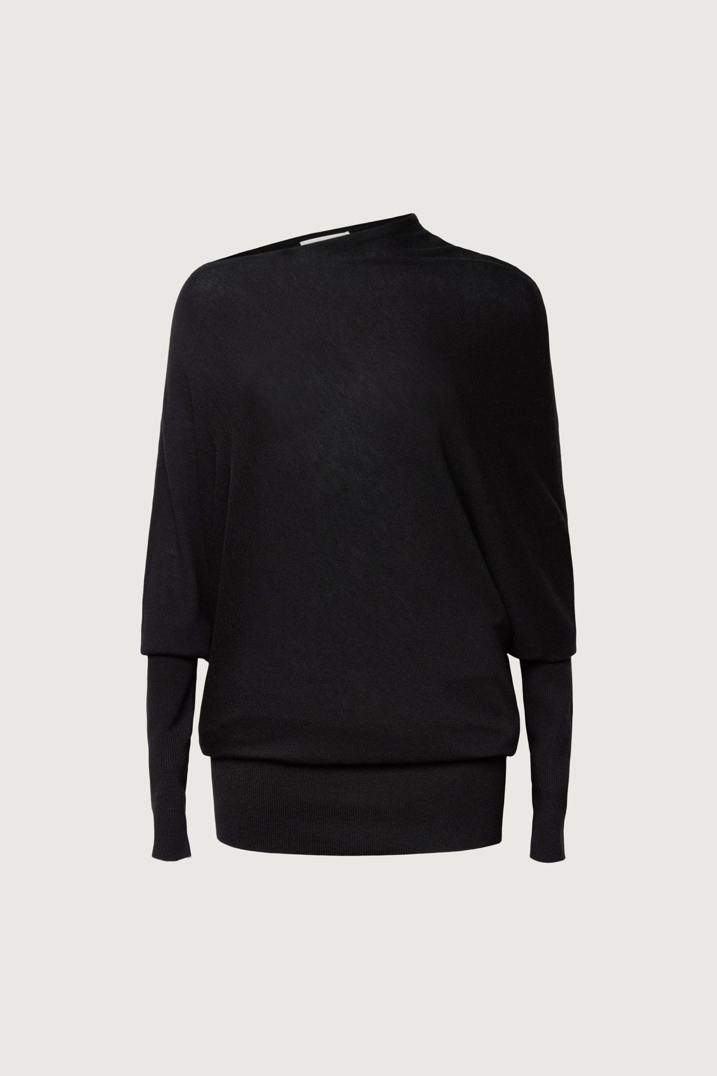 ASYMMETRICAL SWEATER WITH CUFFED SLEEVE