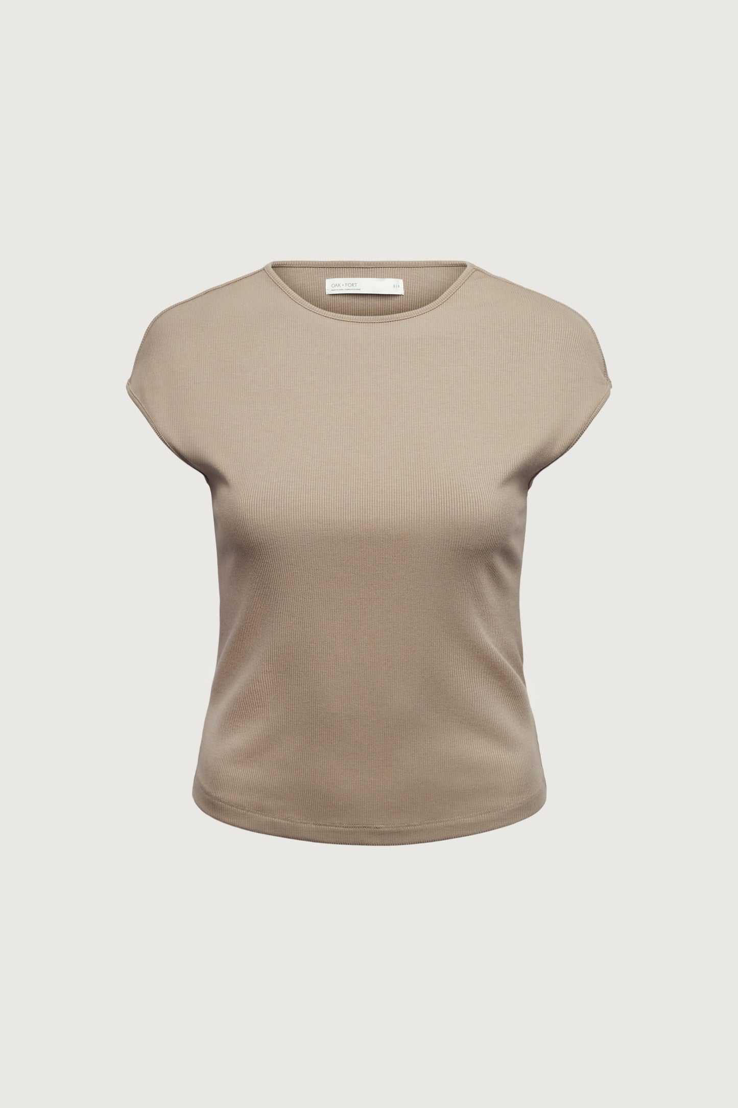 RIBBED MODAL CAP SLEEVE T-SHIRT