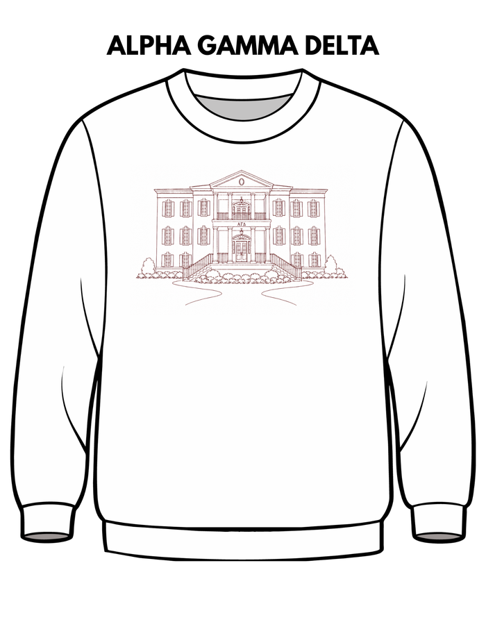 Alpha Gamma Delta Embroidered House Crewneck