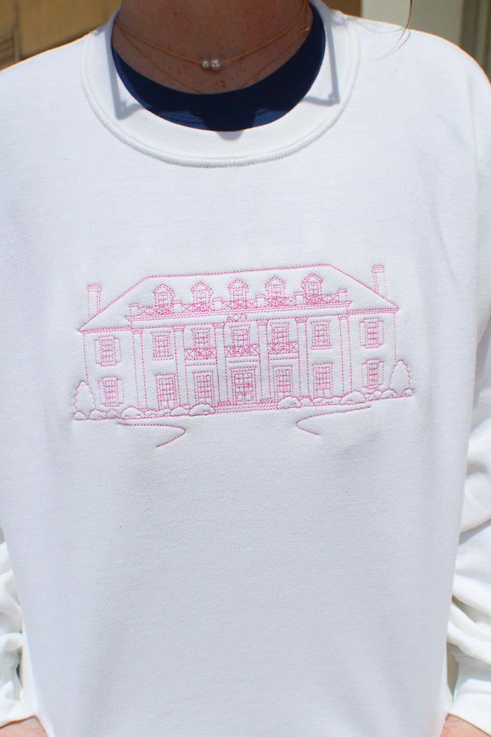 Alpha Omicron Pi Embroidered House Crewneck