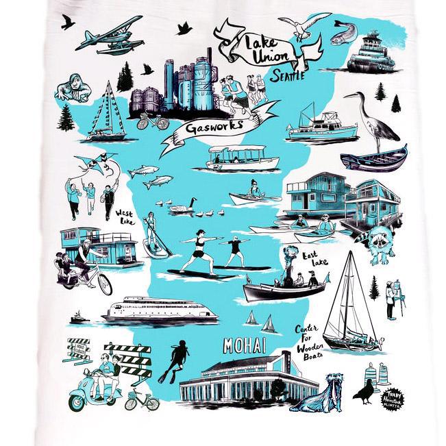 Art Print - 11.5 x 14 Lake Union by Oliotto
