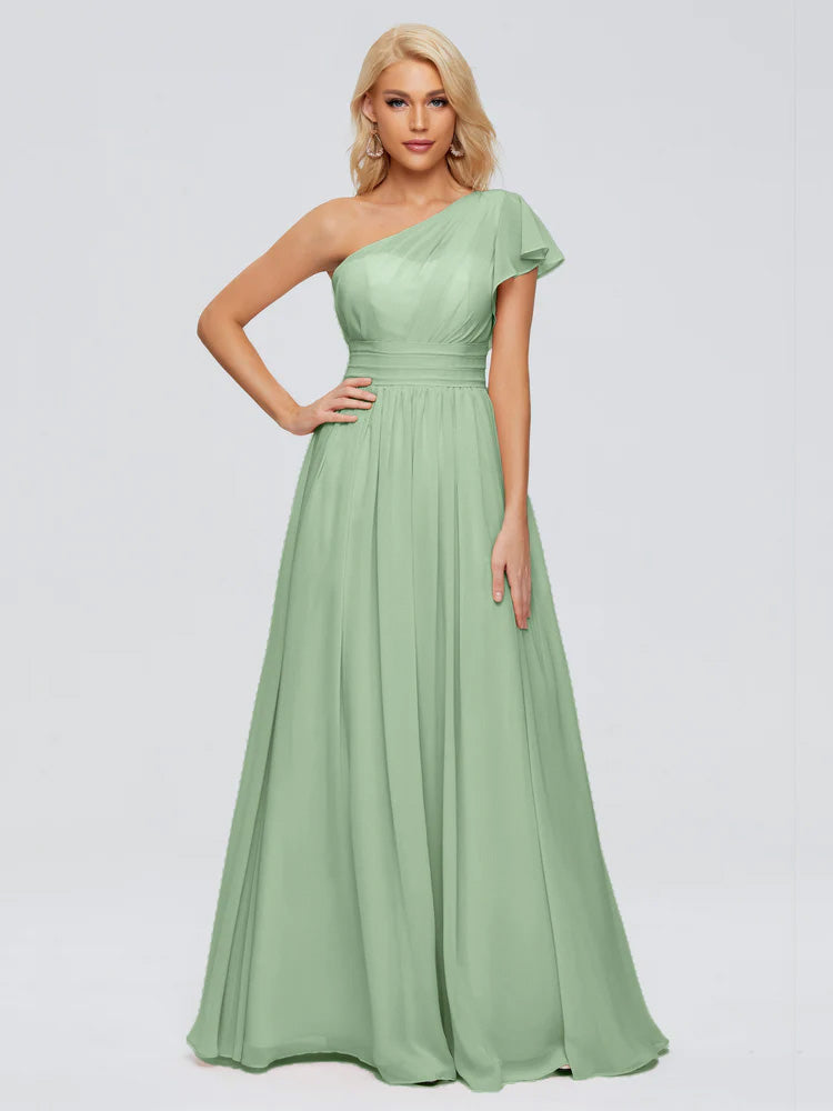 Rylee One Shoulder Chiffon Bridesmaid Dresses