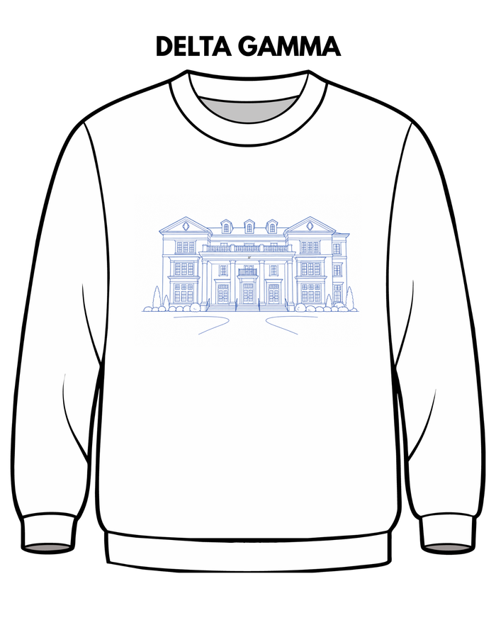 Delta Gamma Embroidered House Crewneck