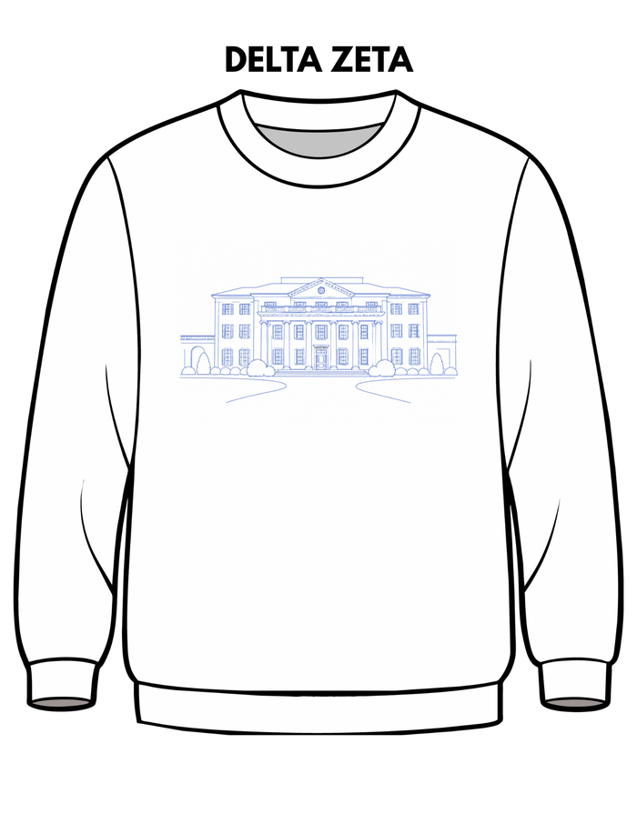 Delta Zeta Embroidered House Crewneck