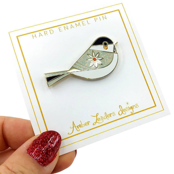 Enamel Pin - Black-capped Chickadee by Amber Leaders Designs