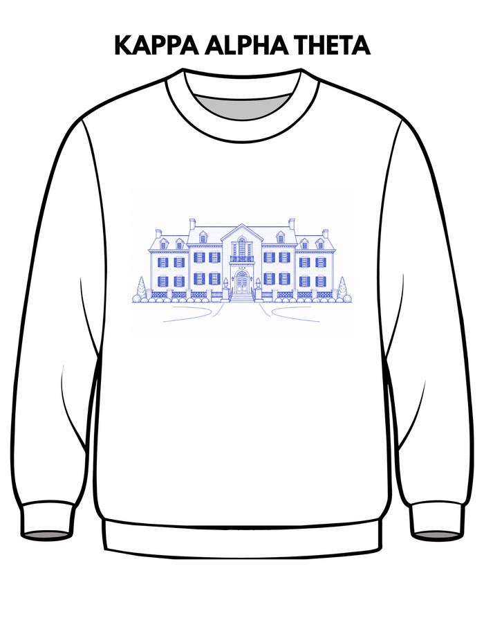 Kappa Alpha Theta Embroidered House Crewneck