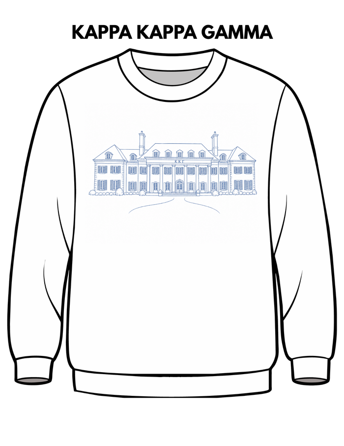Kappa Kappa Gamma Embroidered House Crewneck