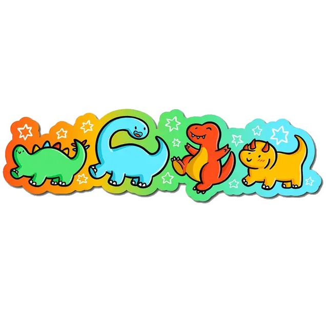 EMM013 $6 - Dinosaur Parade Weatherproof Magnet