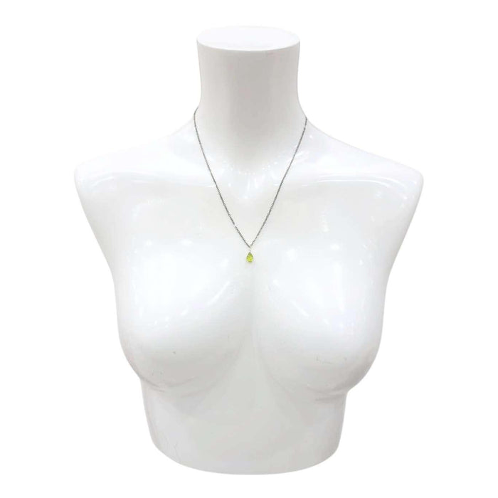 Necklace - Sterling Gemstone Drop (Peridot) by Foamy Wader
