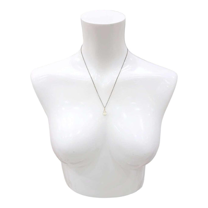 Necklace - Sterling Gemstone Drop (Prehnite) by Foamy Wader