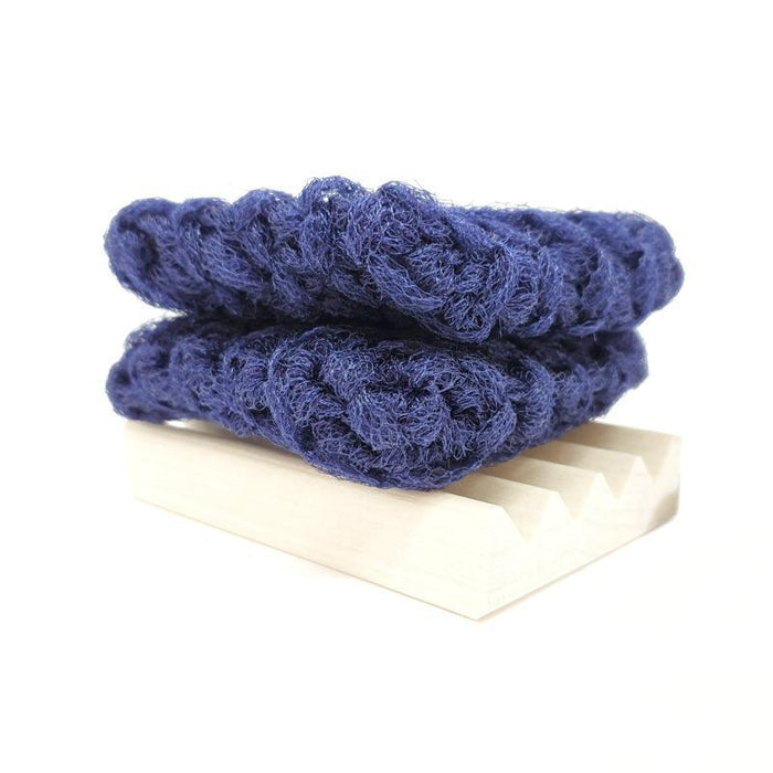 Scrubbies - Set of 2 with Wooden Dish (Navy Blue) by Dot and Army