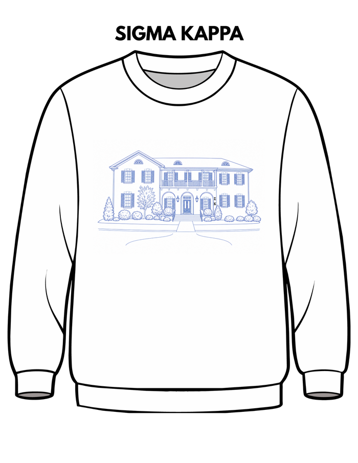 Sigma Kappa Embroidered House Crewneck