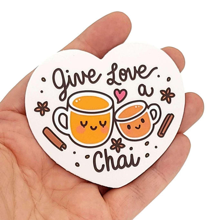 Sticker - Give Love a Chai by Mis0 Happy