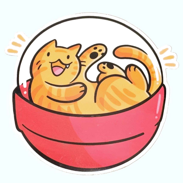 EMS029 $5.50 - Clear Gachapon Cat Vinyl Sticker