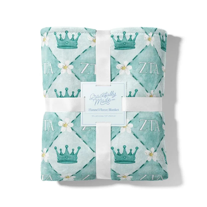 Zeta Tau Alpha Flannel Fleece Blanket