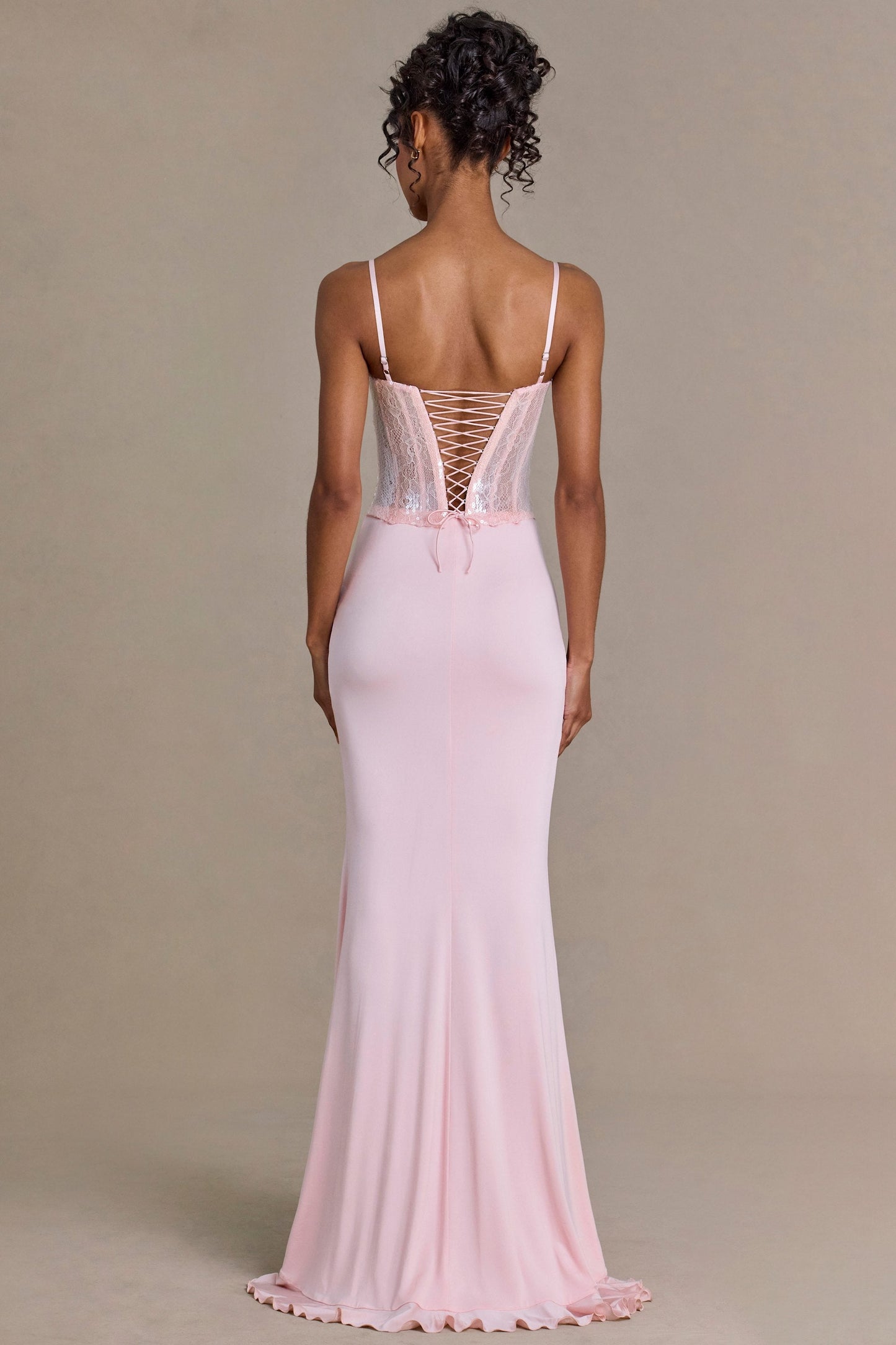 Embellished Lace Corset Gown in Blossom