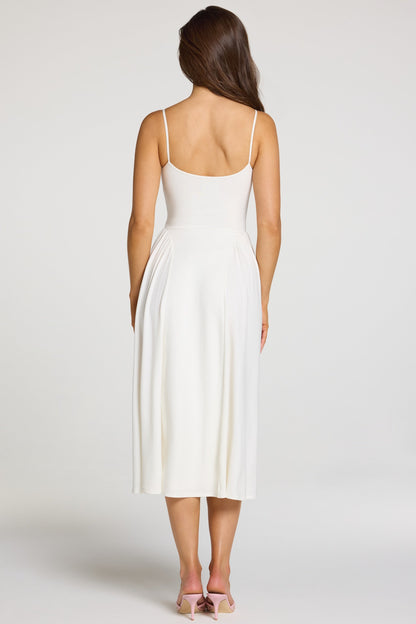 Modal Lace-Trim Midaxi Dress in White