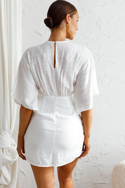 Rivera Tied Bust Cut-Out Dress White