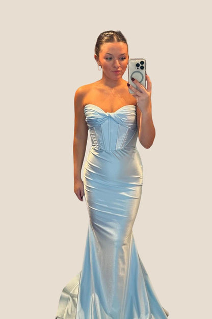 Sweetheart Red Twist Mermaid Long Dress with Slit