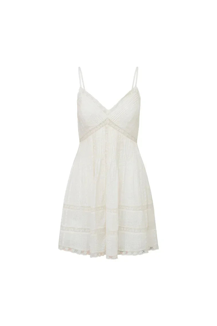 Docila Cotton Mini Dress - WHITE