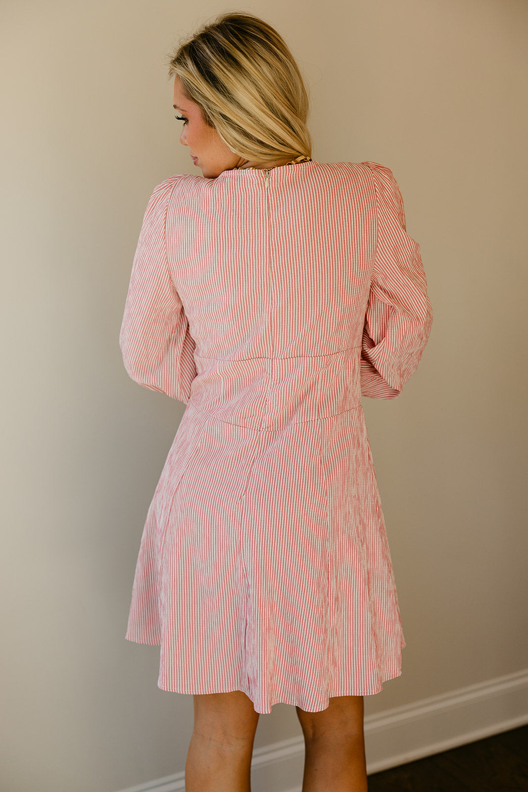 Joanie Cream & Red Striped Mini Dress