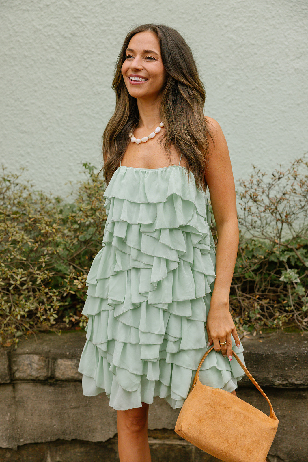 Penelope Mint Green Tiered Mini Dress