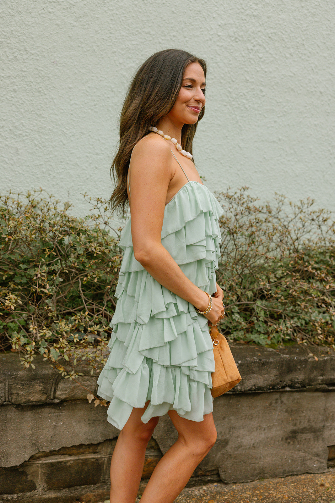 Penelope Mint Green Tiered Mini Dress