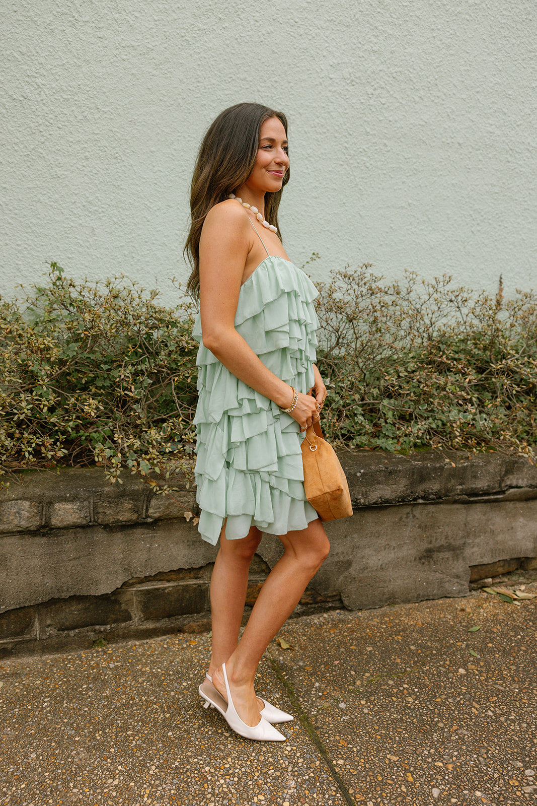 Penelope Mint Green Tiered Mini Dress