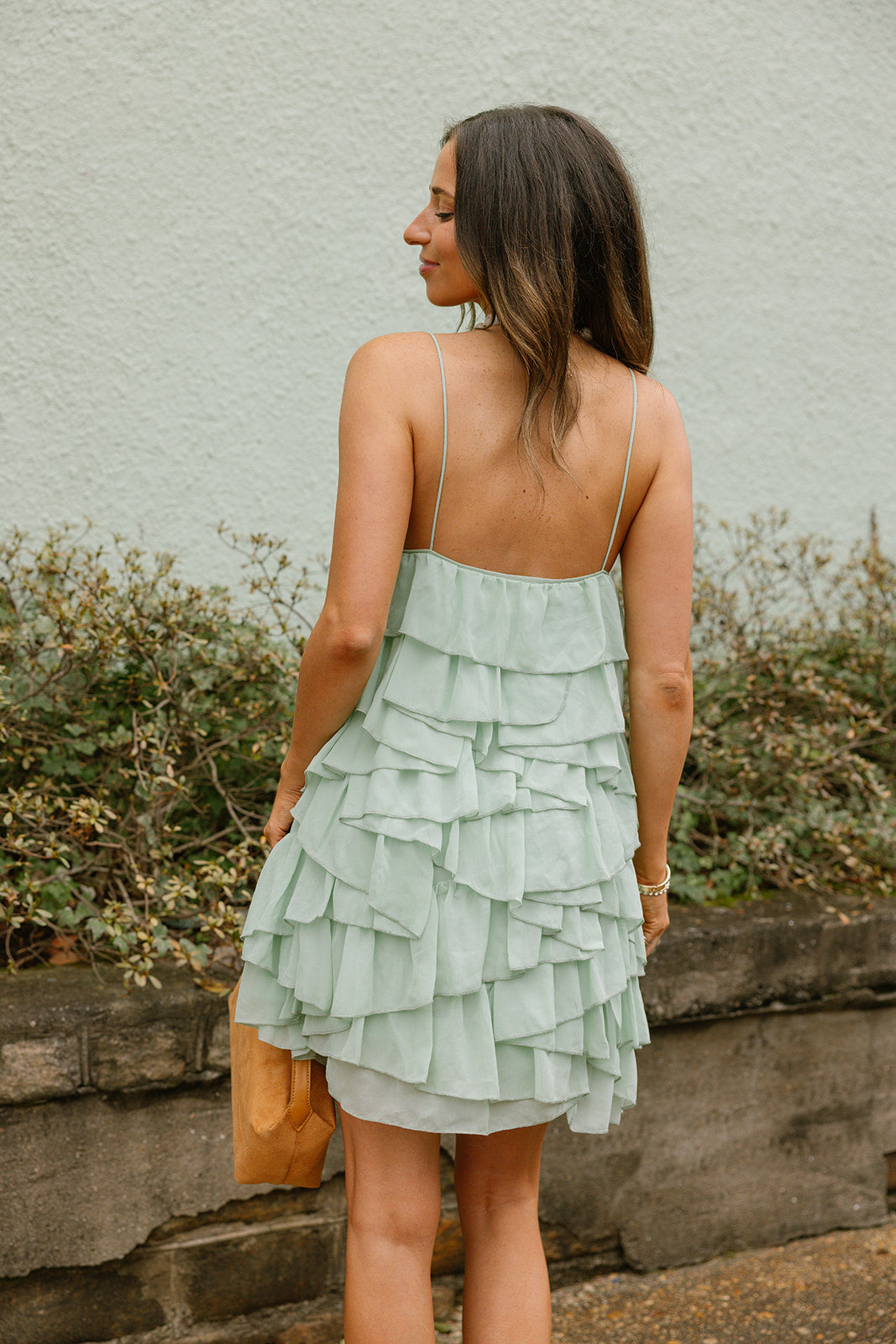 Penelope Mint Green Tiered Mini Dress