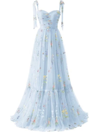 Elegant Spaghetti Straps A-line Floral Floor-length Bridesmaid Dresses